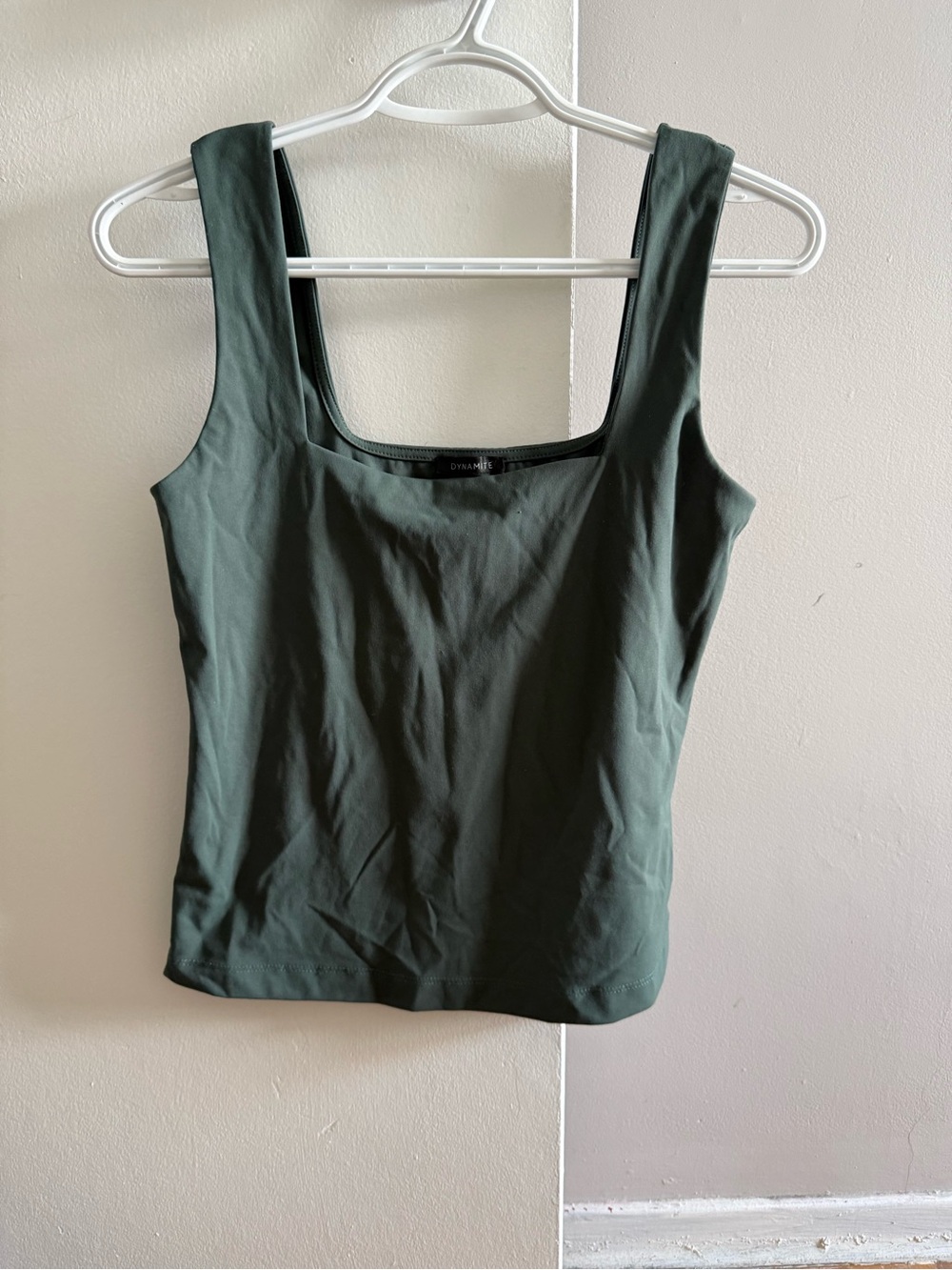 Dynamite Square-Neck Tank Top in Olive Green - Picture 1 of 3